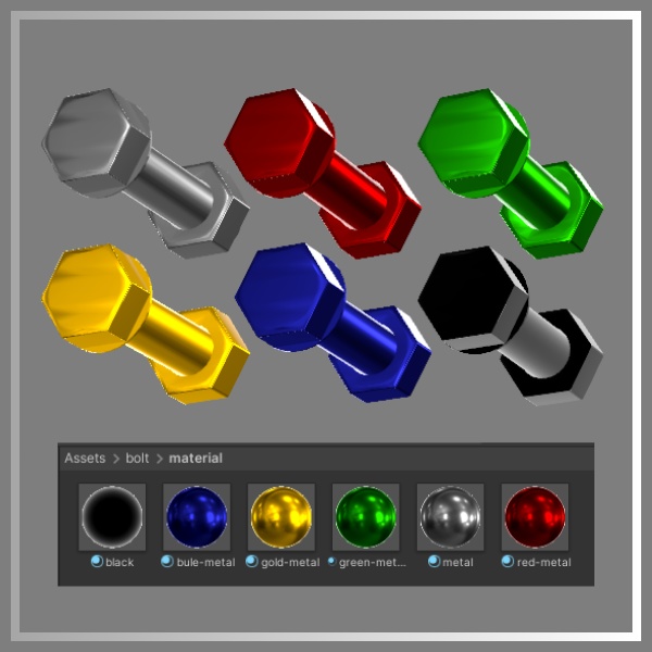 【VRChat想定】ボルトピアス【3種と6色】