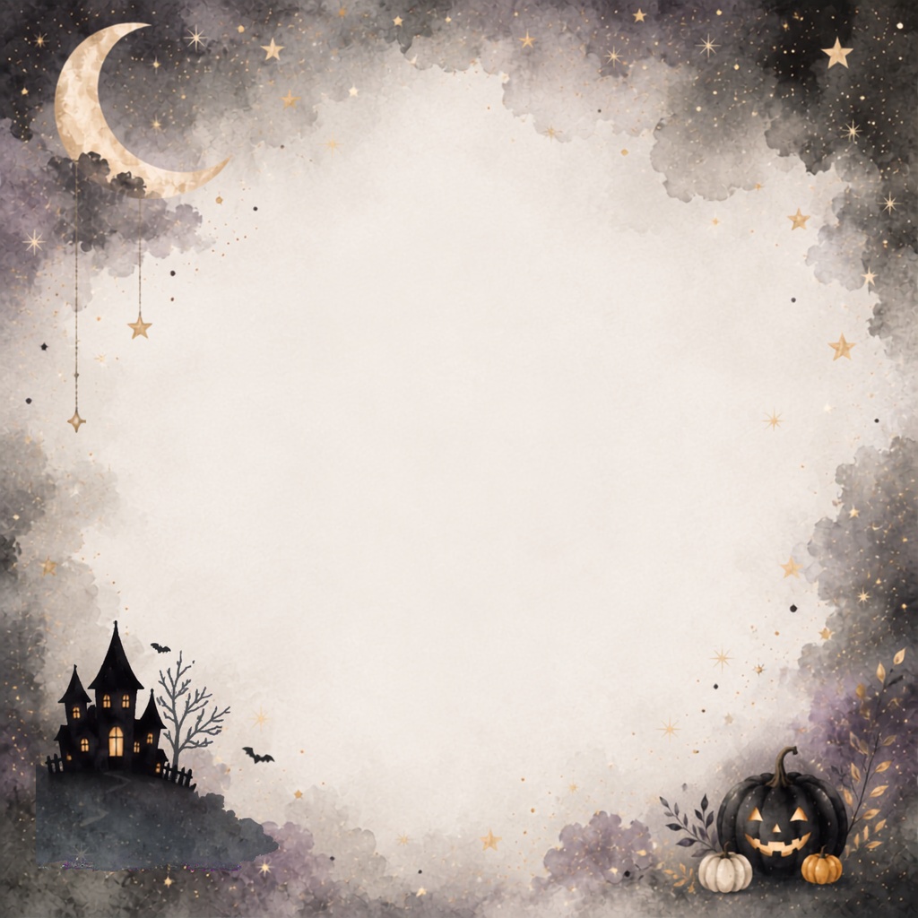 秋の大人かわいいハロウィンデジタルペーパー4枚セット| Sweet Halloween|背景|くすみカラー