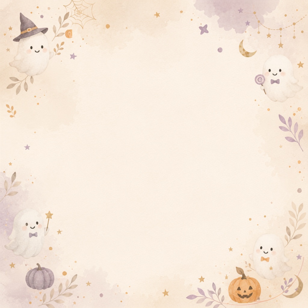秋の大人かわいいハロウィンデジタルペーパー4枚セット| Sweet Halloween|背景|くすみカラー