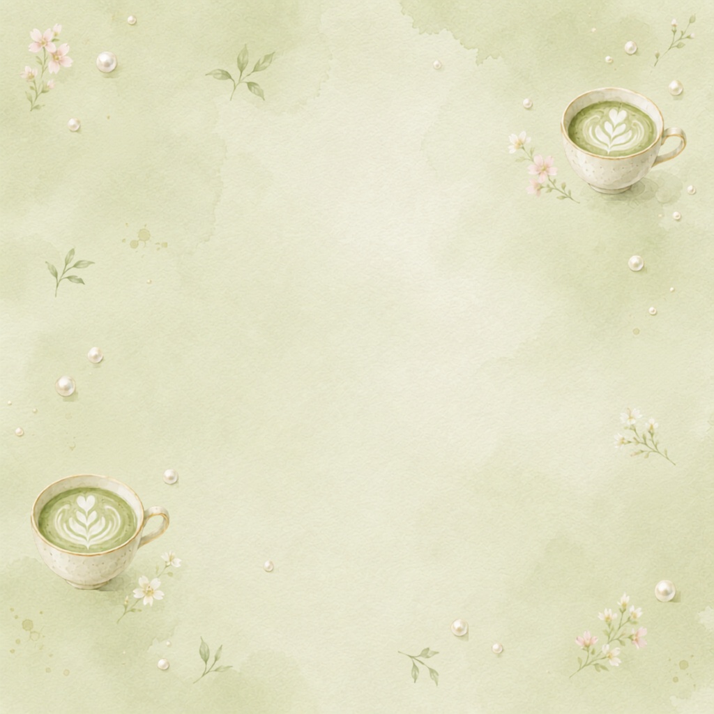 大人かわいい抹茶カフェデジタルペーパー10枚セット|Matcha Milk|抹茶カフェ