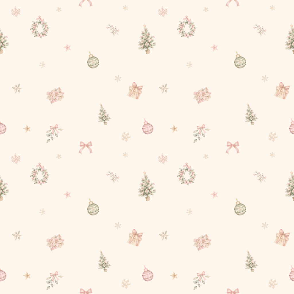 大人かわいい淡色クリスマスデジタルペーパー10枚セット|Elegant Christmas|水彩|淡色|くすみカラー
