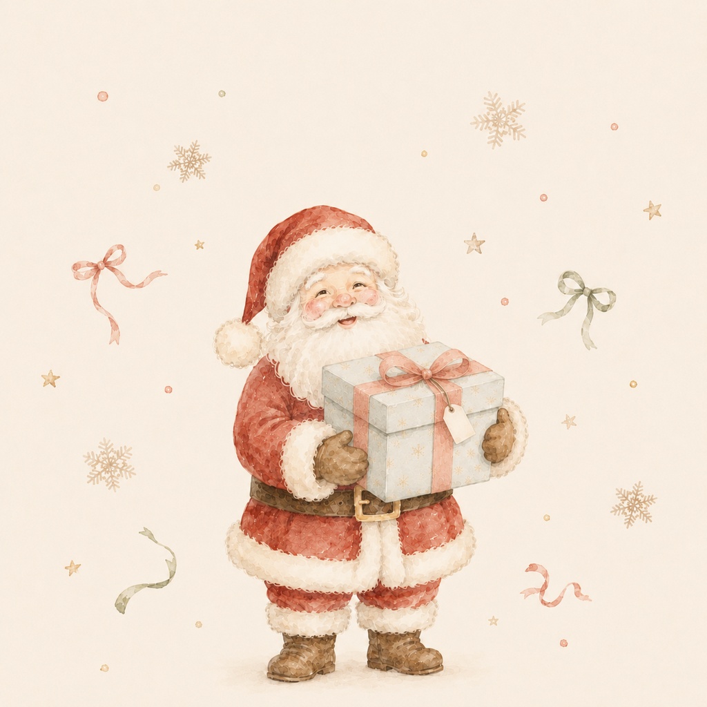 淡色クリスマス|大人かわいいサンタのデジタルペーパー10枚セット|クリスマスツリー