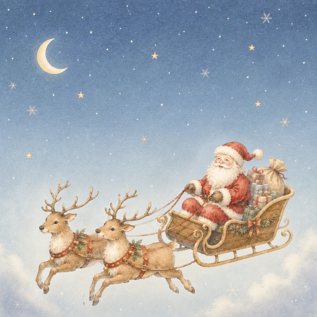 淡色クリスマス|大人かわいいサンタのデジタルペーパー4枚セット|クリスマスツリー|サンタクロース
