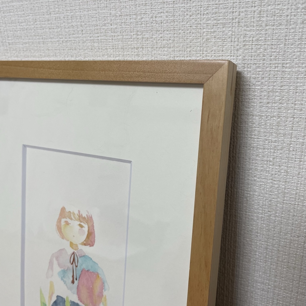 water color girl 105 / 水彩画の原画 / 額入り / ポストカードサイズ