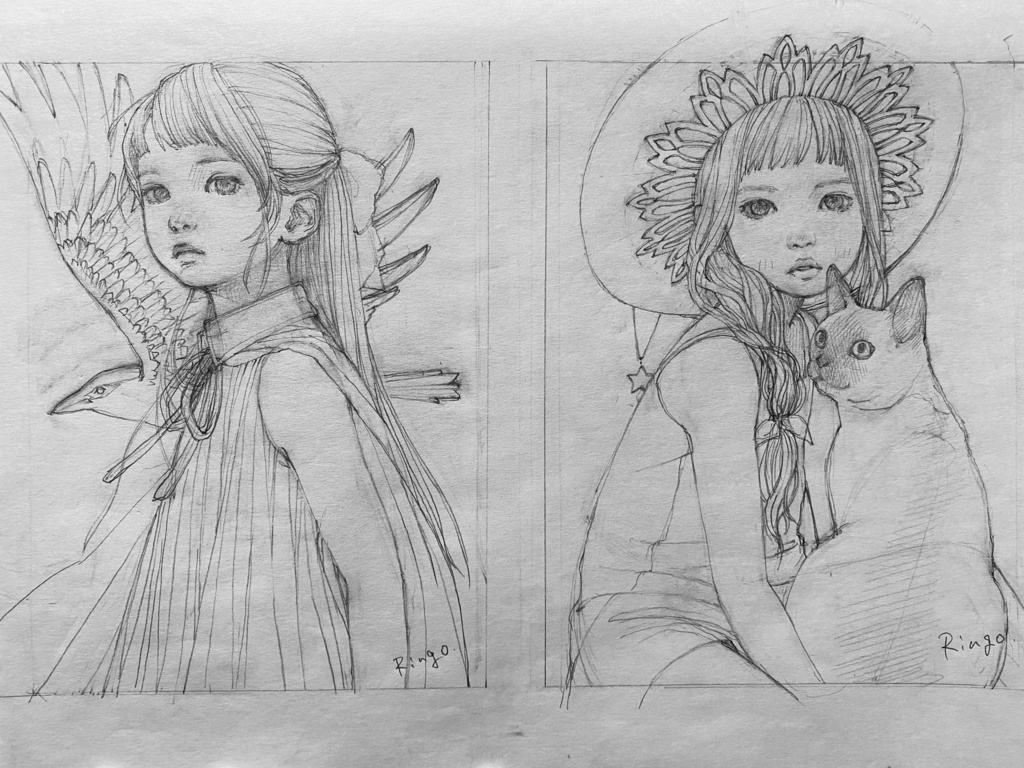 鉛筆ラフ④  名刺セット付き