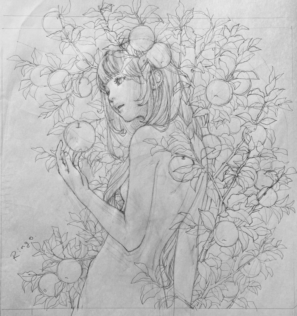 鉛筆ラフ⑤ 名刺セット付き