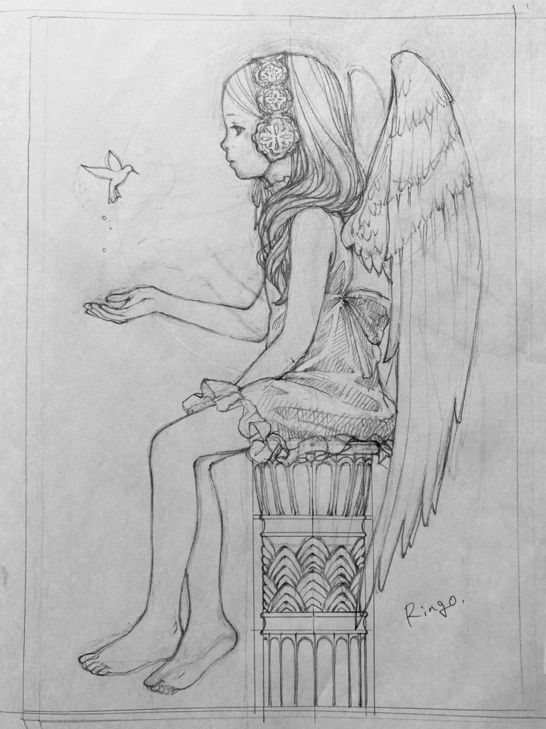 鉛筆ラフ⑦  名刺セット付き