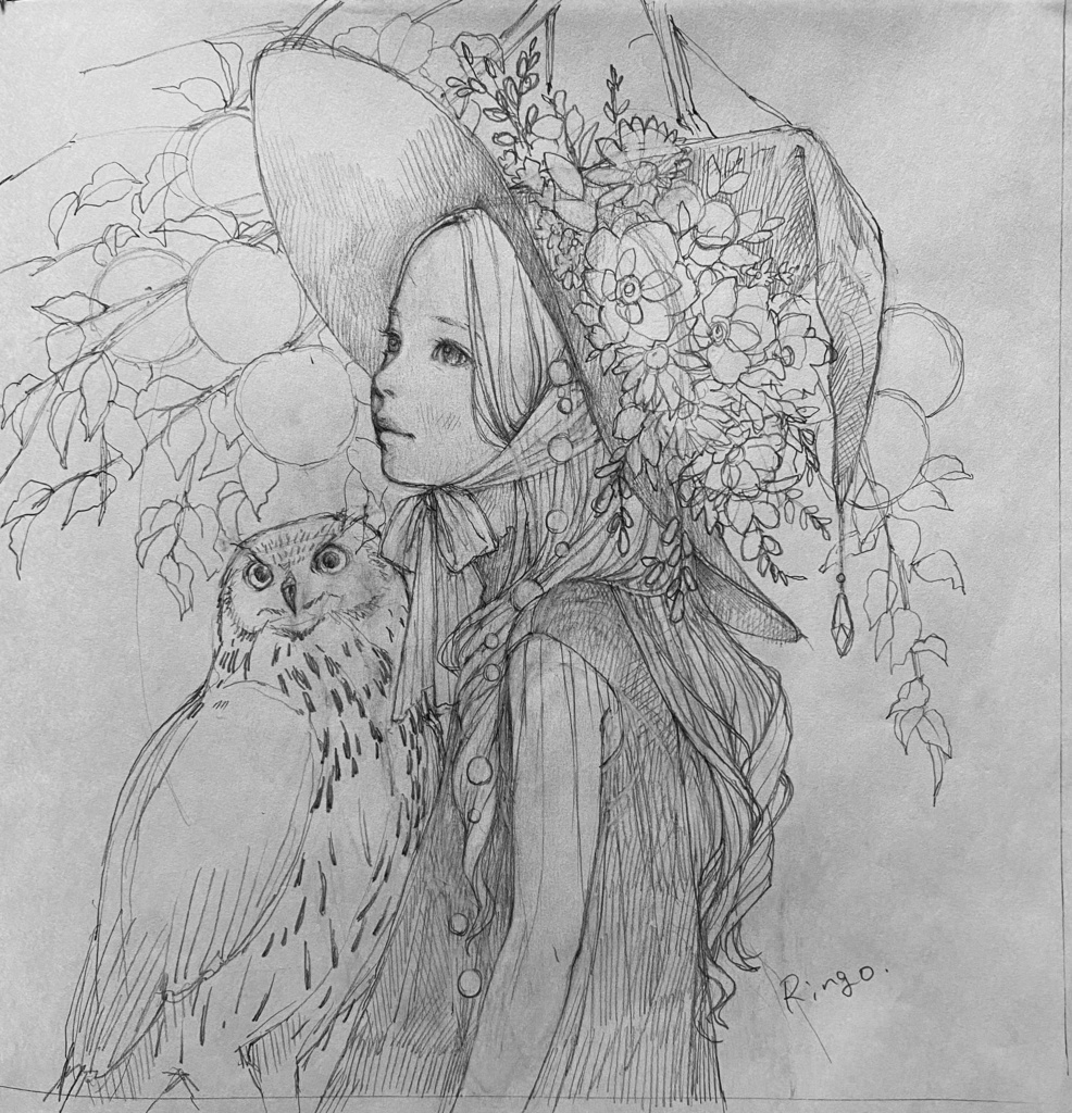 鉛筆ラフ13  名刺セット付き