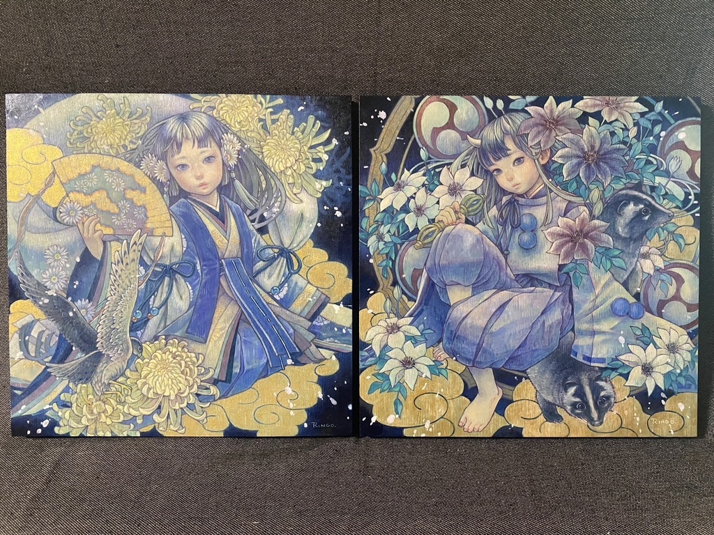 油彩S4パネル「風神 - 秋風 -」額なし