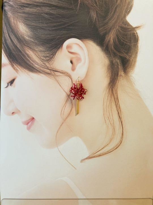 オリジナル 赤い彼岸花ピアス イヤリング 曼珠沙華 秋冬ピアス はすはな工房 Booth