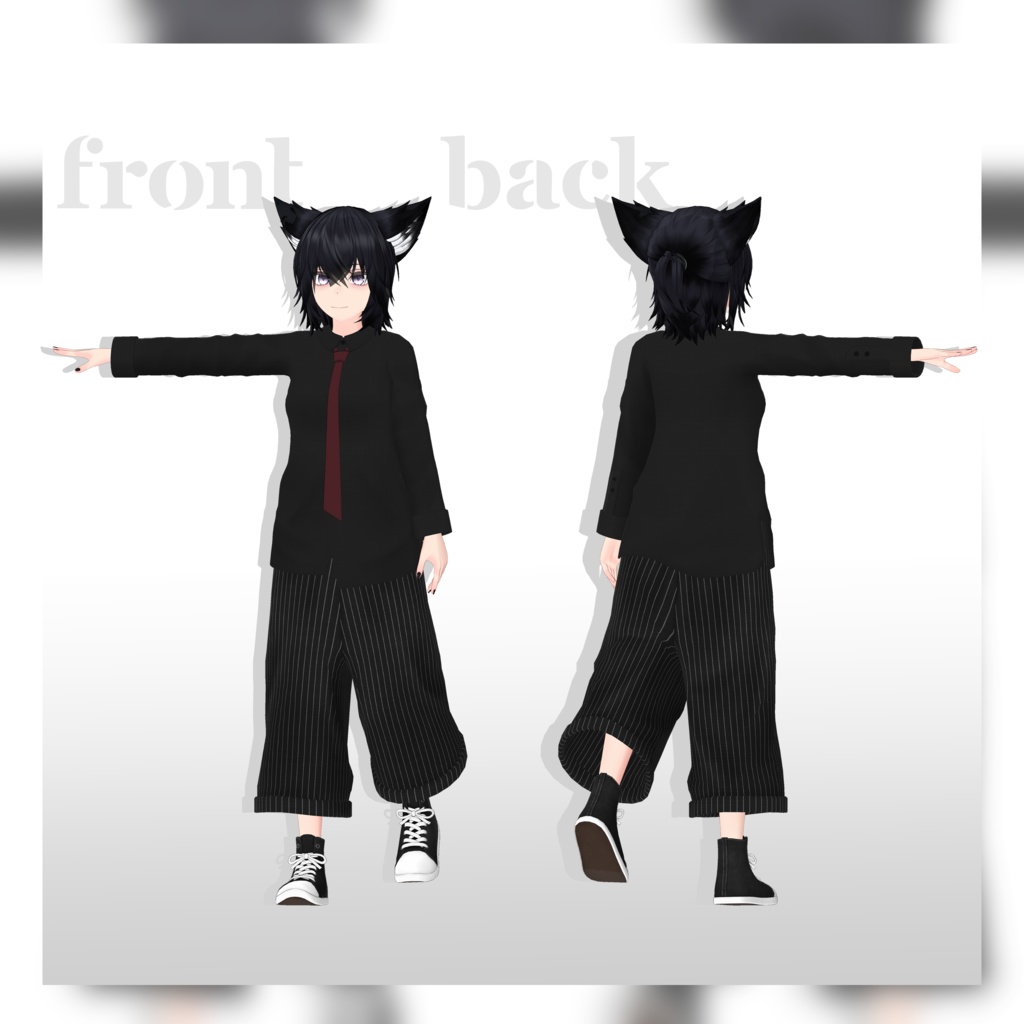 【3Dコスチューム】02 Yシャツ&ワイドサルエルパンツ(ネクタイ・シューズ付き)