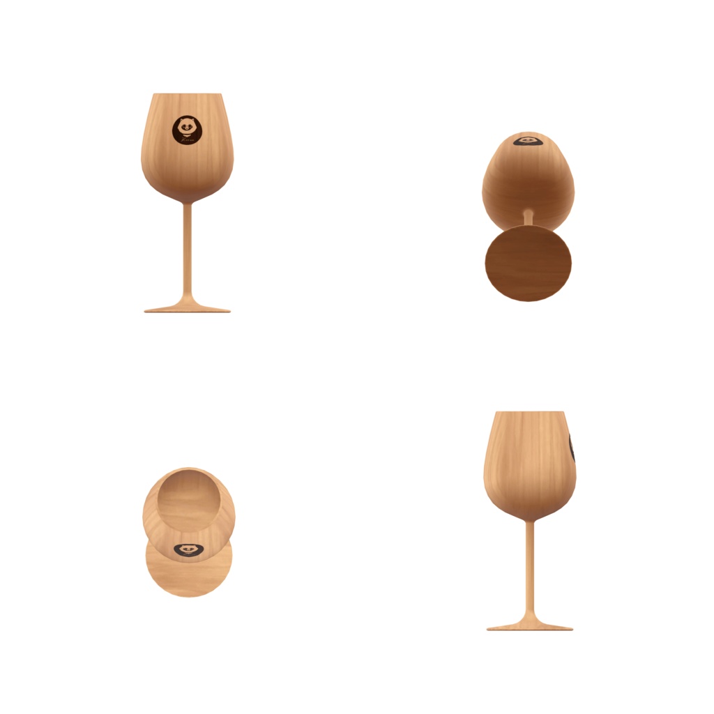 【3D小道具】02 ウッドグラスセット