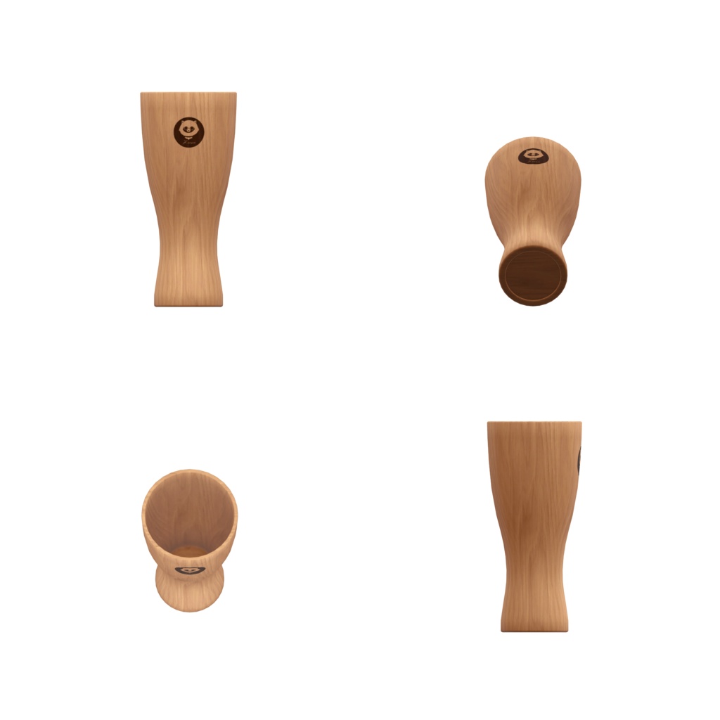 【3D小道具】02 ウッドグラスセット