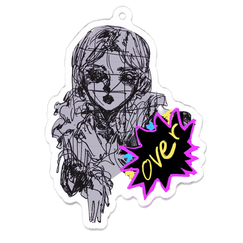 over アクリルキーホルダー