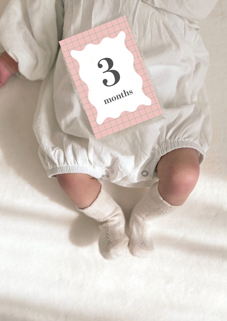 【全16枚】カラフルのマンスリーカード|おしゃれな韓国風デザイン