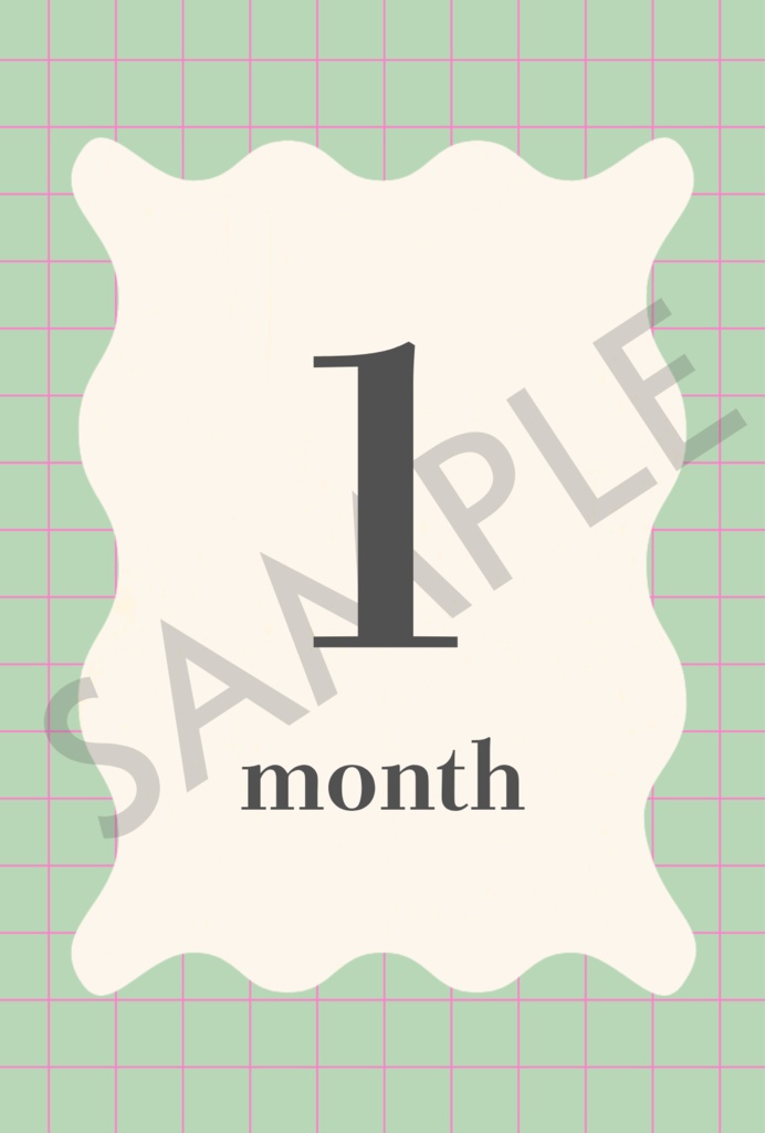 【全16枚】カラフルのマンスリーカード|おしゃれな韓国風デザイン