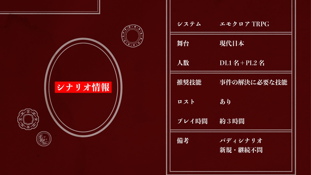 エモクロアTRPG『語る死人の』