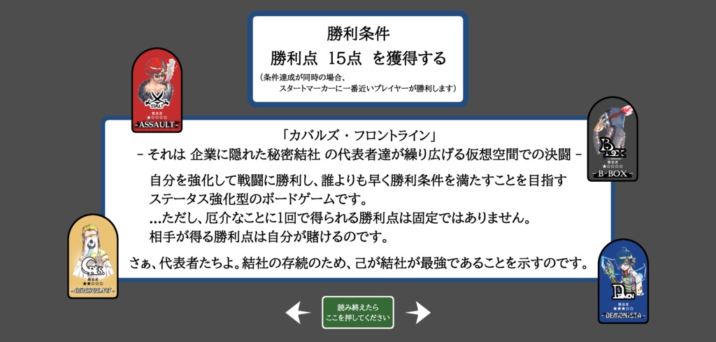【デジタルボードゲーム】カバルズフロントライン(テストプレイ版)