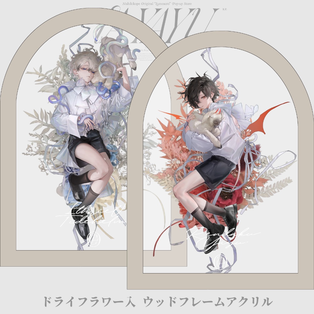 {彩燐翳} IA×YAYU ドライフラワー入 ウッドフレームアクリル