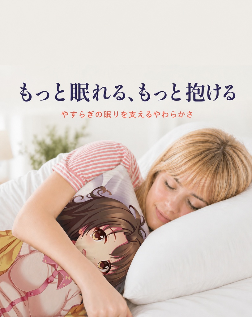 【オーダー制作】等身大抱き枕本体(中身)|ポリエステル×コットン・充填約2.5kg・丸洗い可能・160×50cm