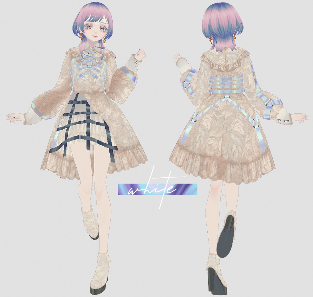 【VRoid】ハーネスワンピース【4collar】