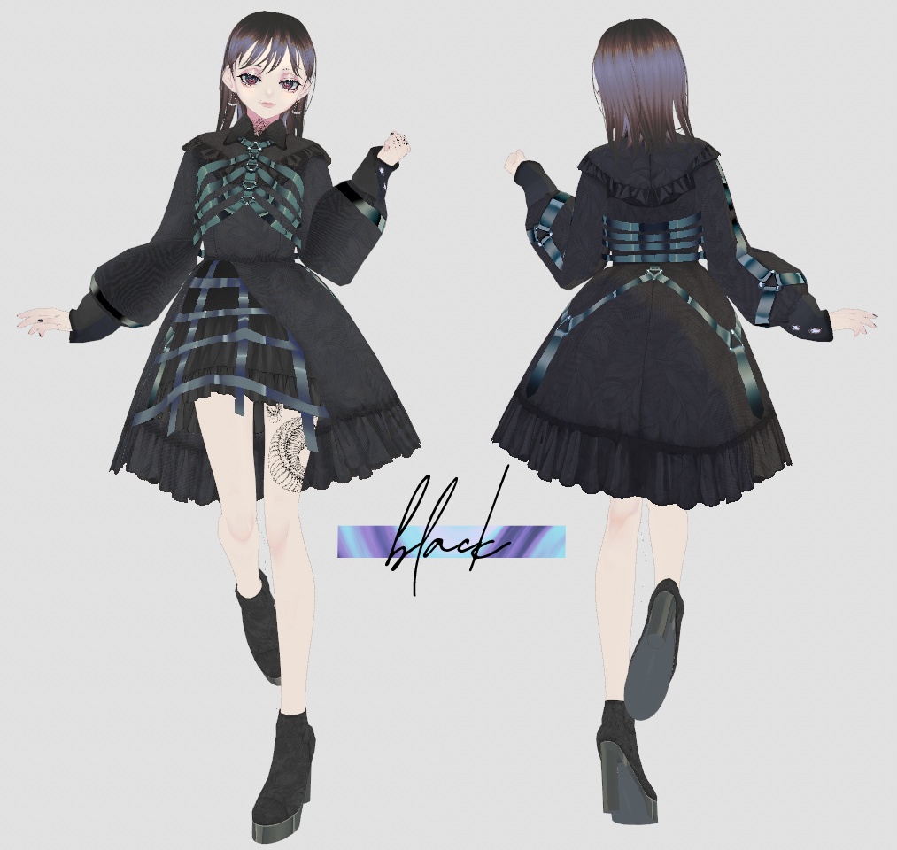 【VRoid】ハーネスワンピース【4collar】