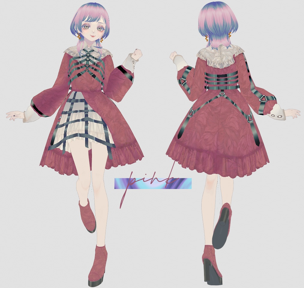 【VRoid】ハーネスワンピース【4collar】