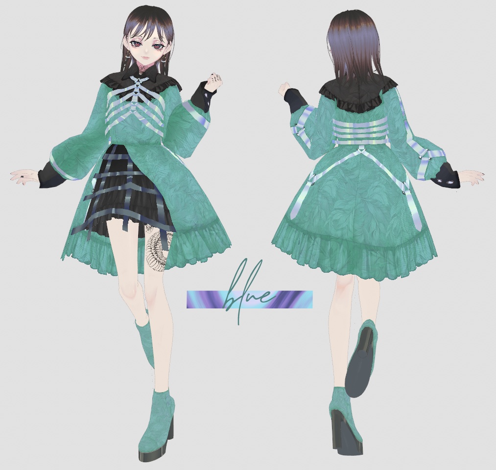 【VRoid】ハーネスワンピース【4collar】