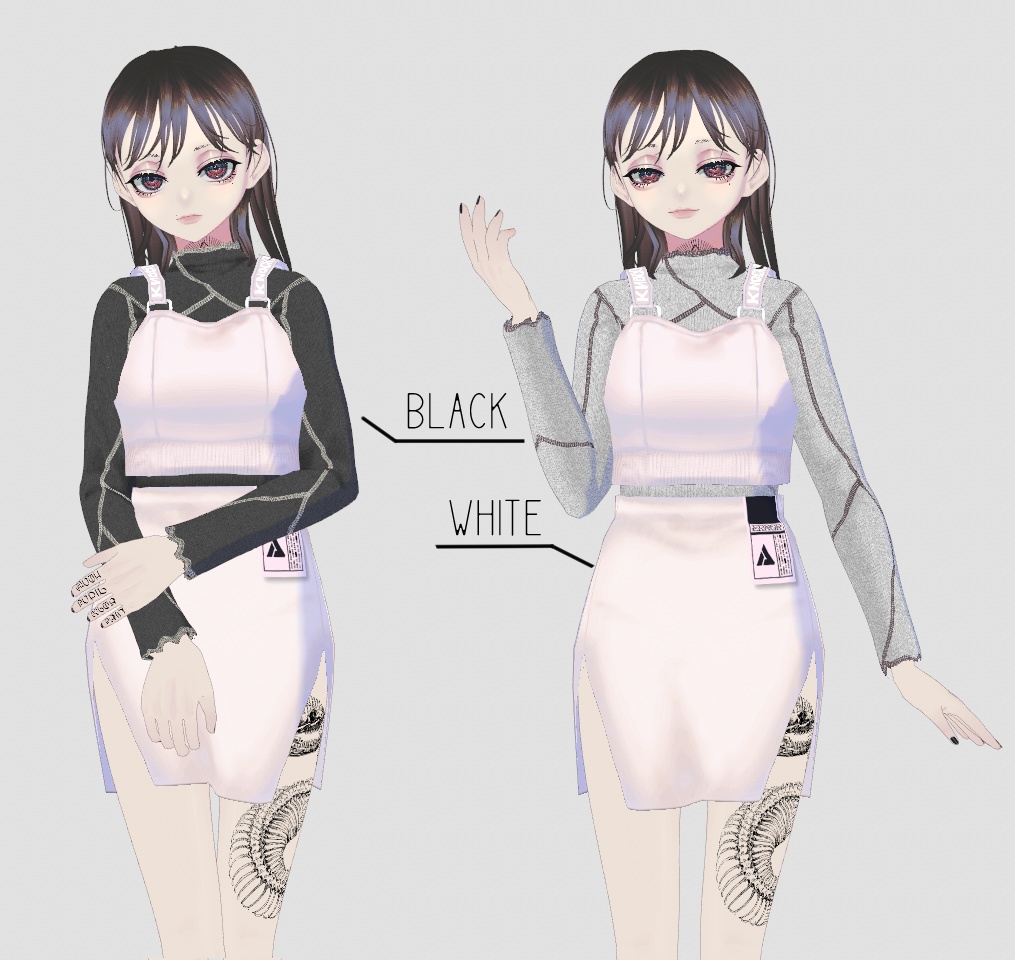 【VRoid】ツギハギニット&ビスチェセット【9collar】