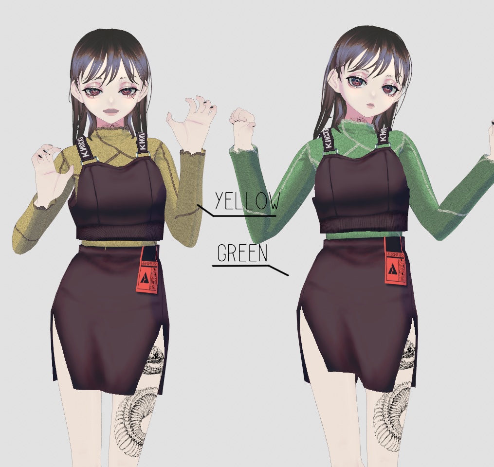 【VRoid】ツギハギニット&ビスチェセット【9collar】