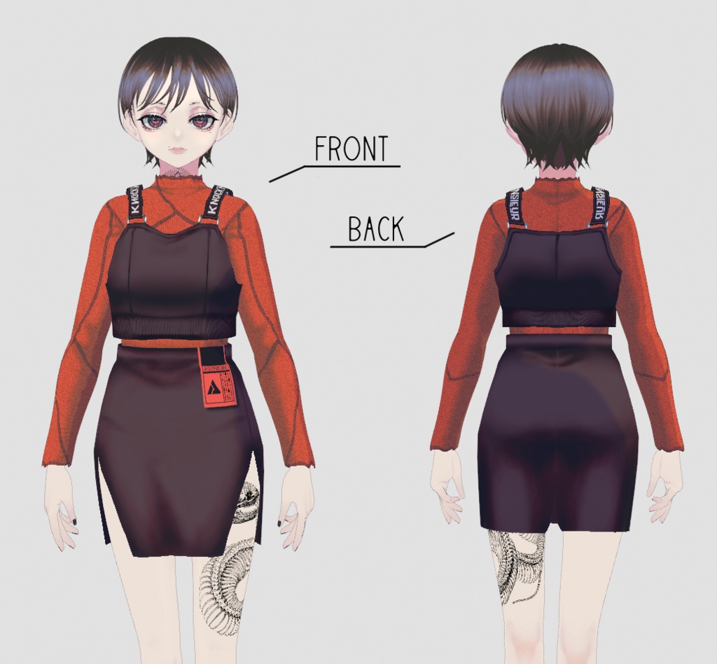 【VRoid】ツギハギニット&ビスチェセット【9collar】