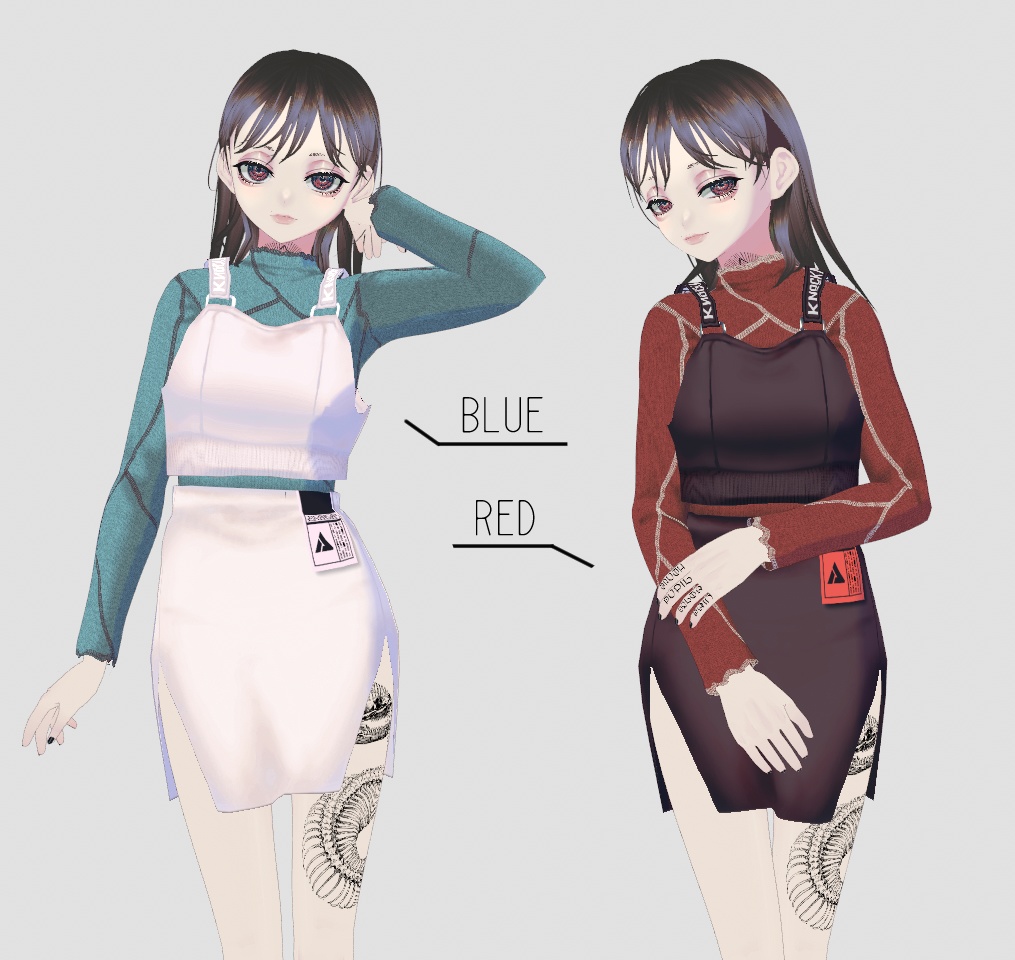 【VRoid】ツギハギニット&ビスチェセット【9collar】