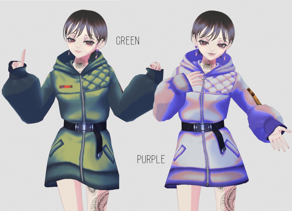 【VRoid】キルトパーカー【6collar】