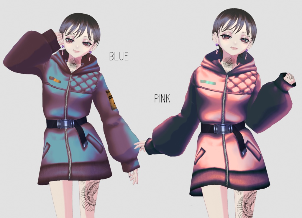 【VRoid】キルトパーカー【6collar】