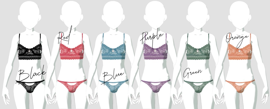 【無料版あり】レースランジェリー【VRoid 12collar】