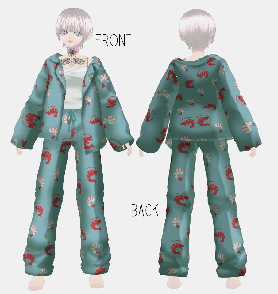 【VRoid】カラフルパジャマ【16collar】