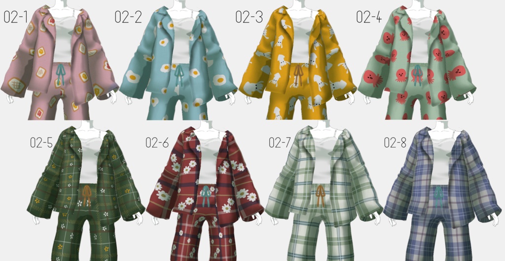 【VRoid】カラフルパジャマ【16collar】