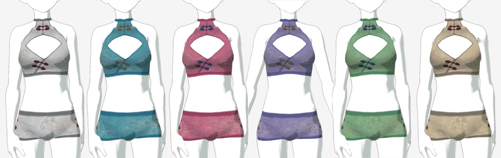 【無料版あり】チャイナランジェリー【VRoid 12collar】