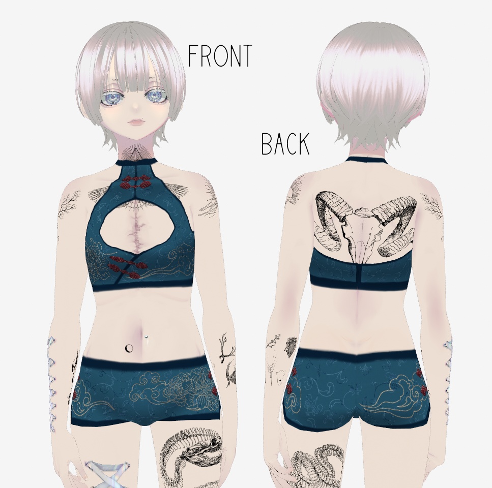 【無料版あり】チャイナランジェリー【VRoid 12collar】