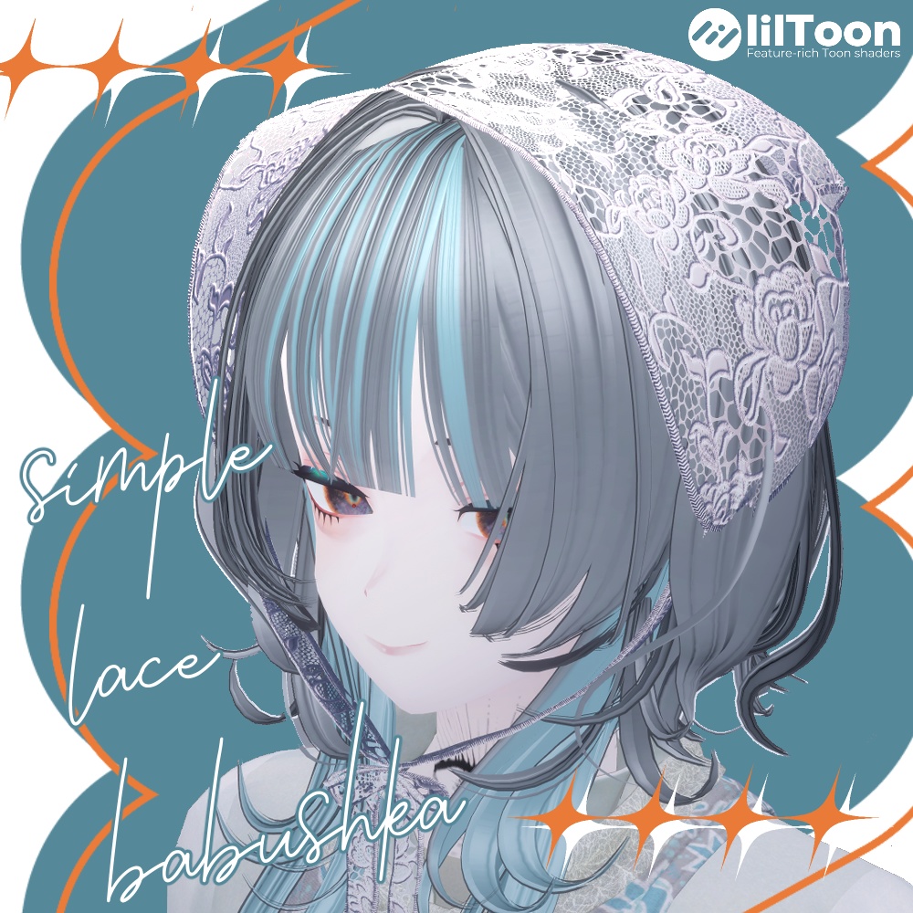 simple lace babushka-シンプルレース バブーシュカ-