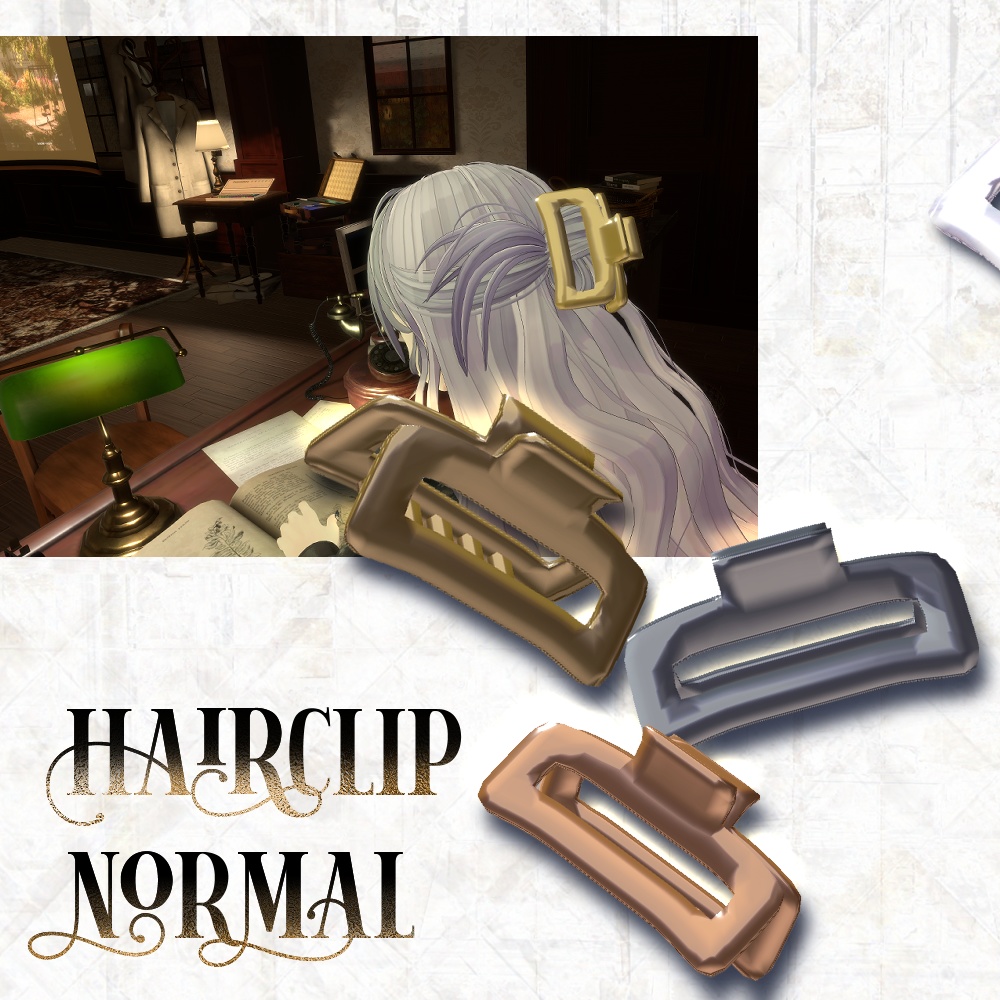 【VRC想定アクセサリー】hairclip-ヘアクリップ-