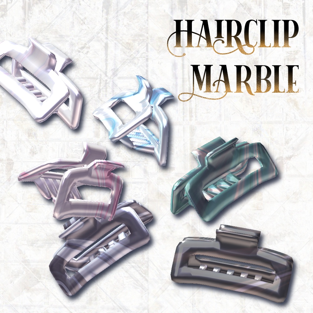 【VRC想定アクセサリー】hairclip-ヘアクリップ-