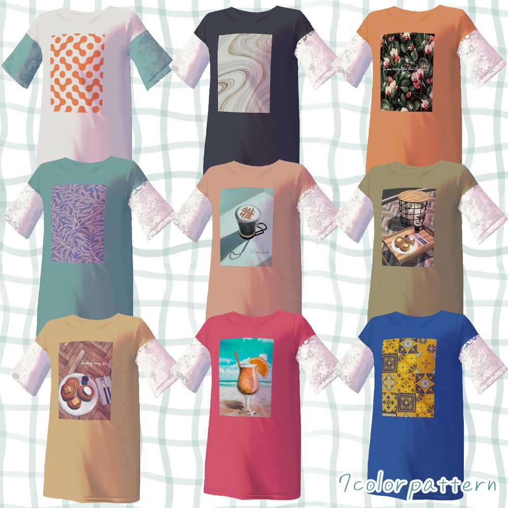 【無料版あり】【VRC想定衣装】 laceTshirt【Grus/Lapwing】