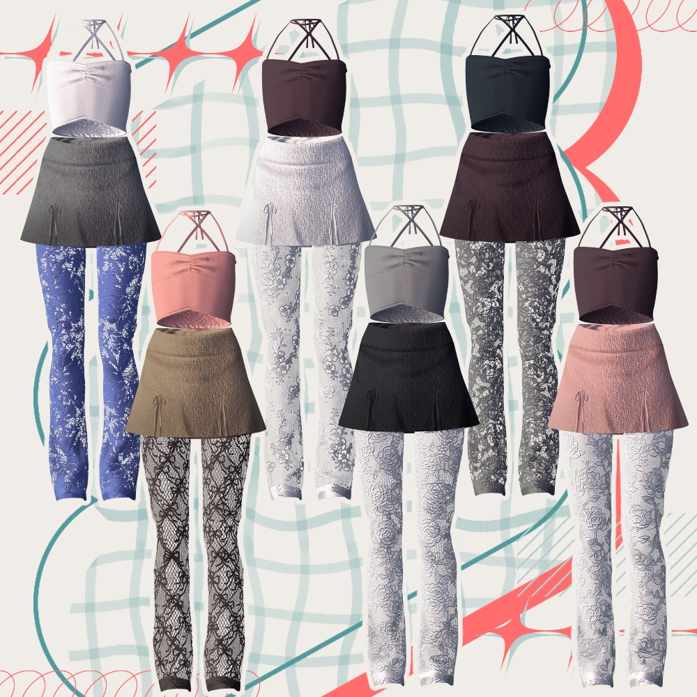 【VRC想定衣装】Fall BalletCore set【Grus】【Lapwing】【Goat Mea】【Marycia】