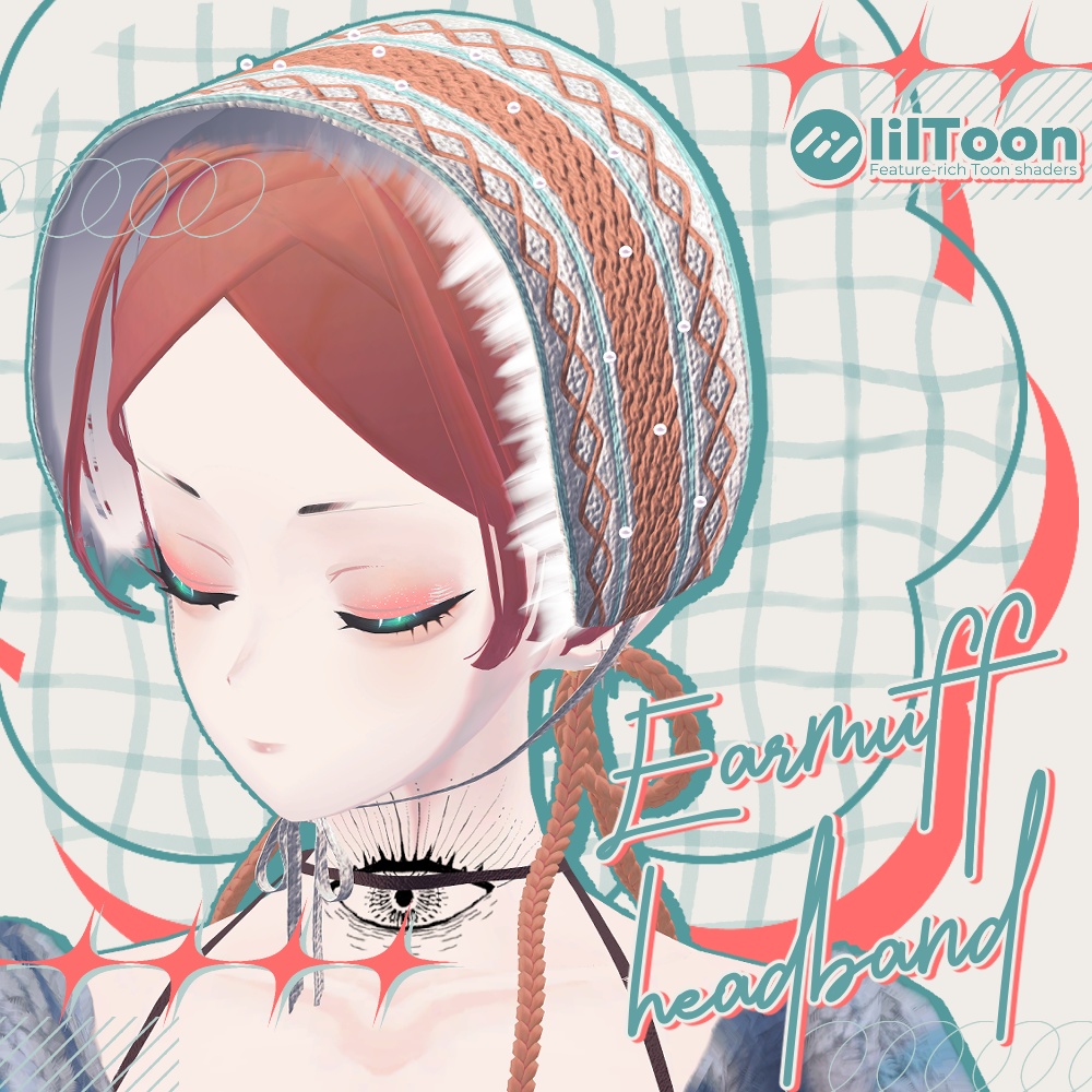 【VRC想定アクセサリー】 Earmuff headband-イヤーマフカチューシャ-