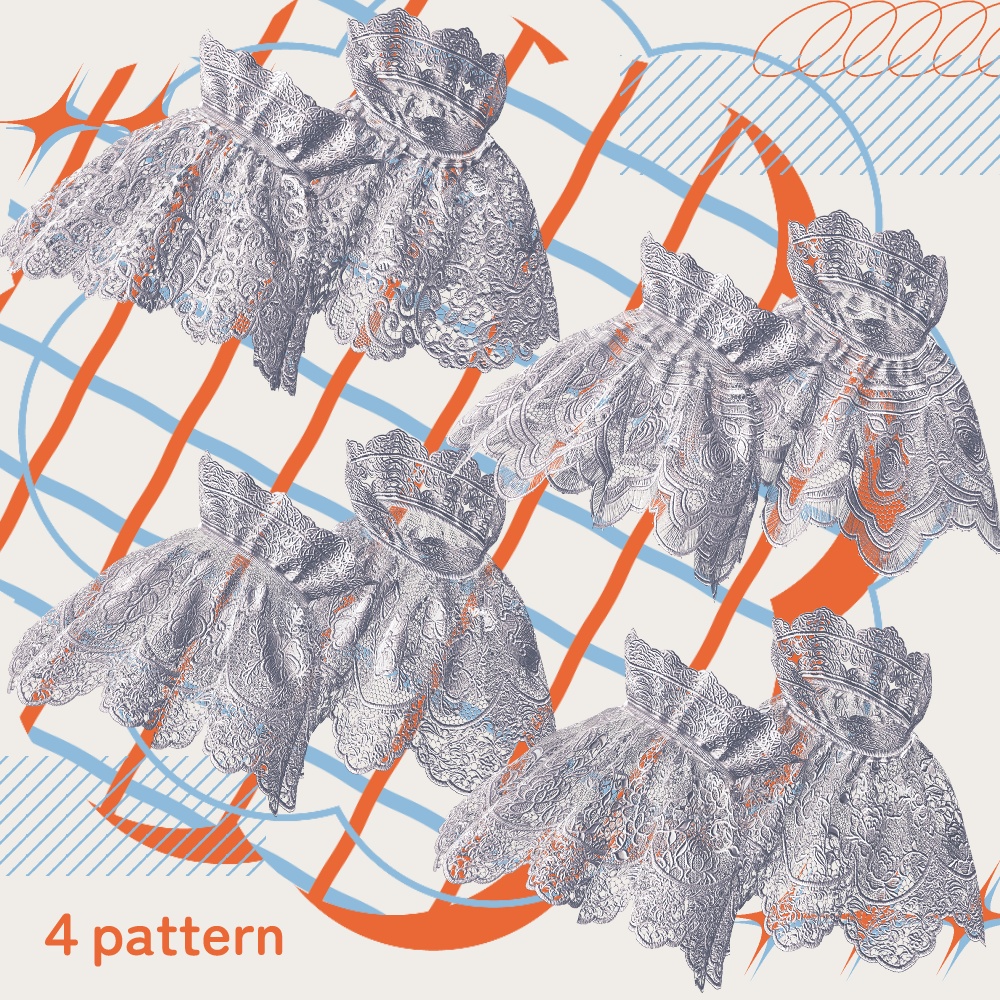 【VRC想定セミ対応衣装】lace detachable sleeves-レース付け袖-