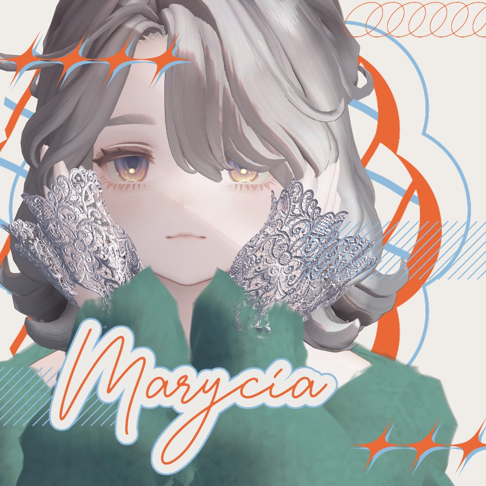 【VRC想定セミ対応衣装】lace detachable sleeves-レース付け袖-