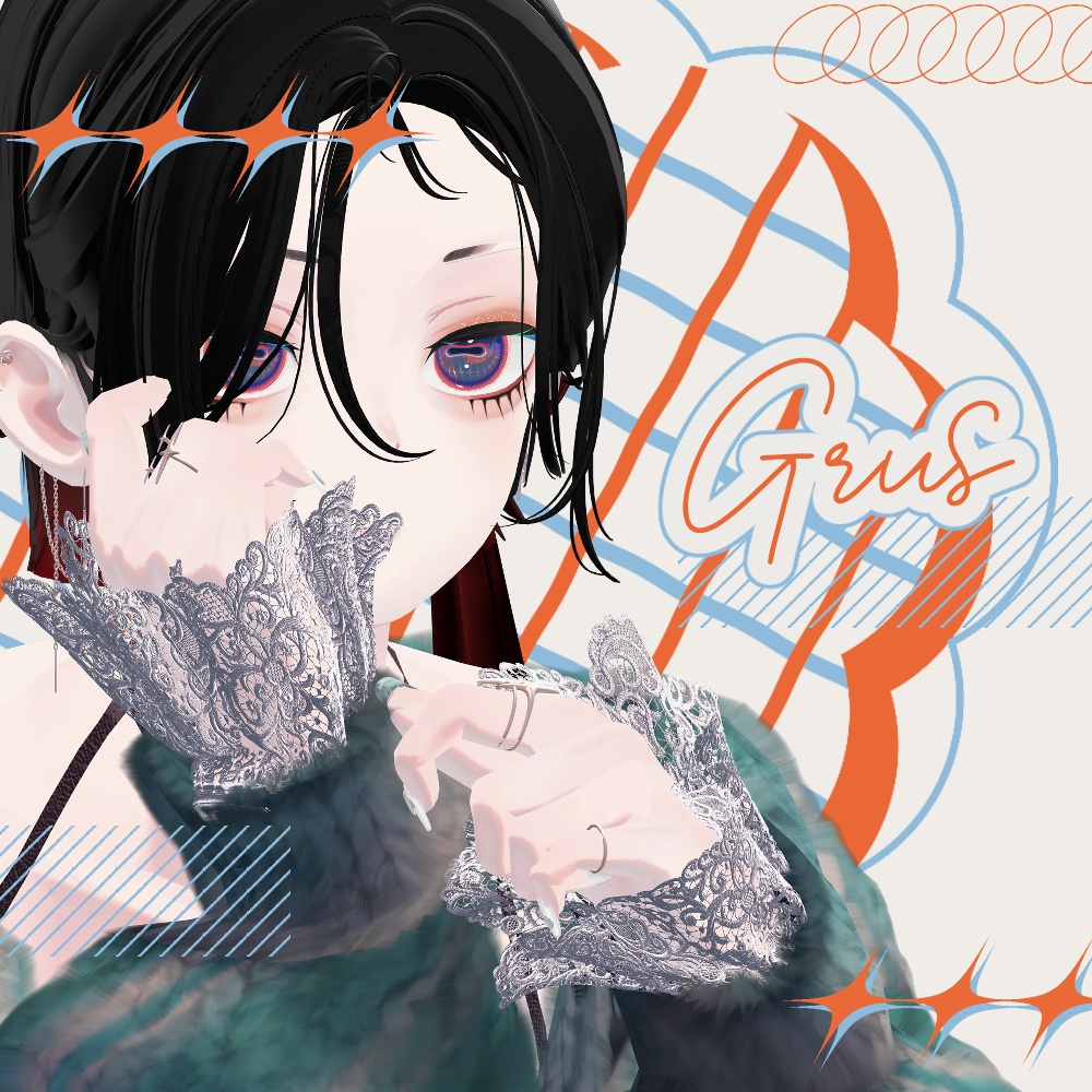 【VRC想定セミ対応衣装】lace detachable sleeves-レース付け袖-