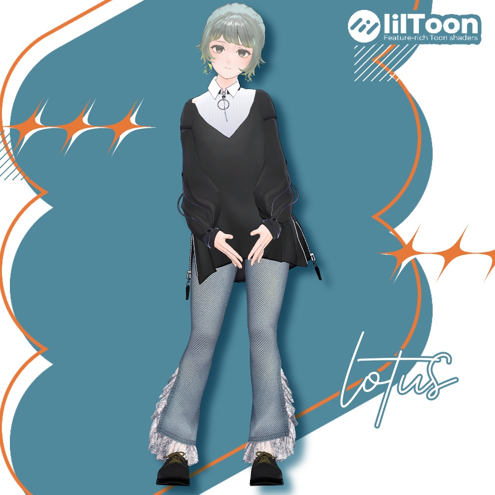 【VRC想定衣装】lace flare pants-レースフレアパンツ-【Lapwing】【Grus】【Marycia】【山羊のメア】【Lowtus】