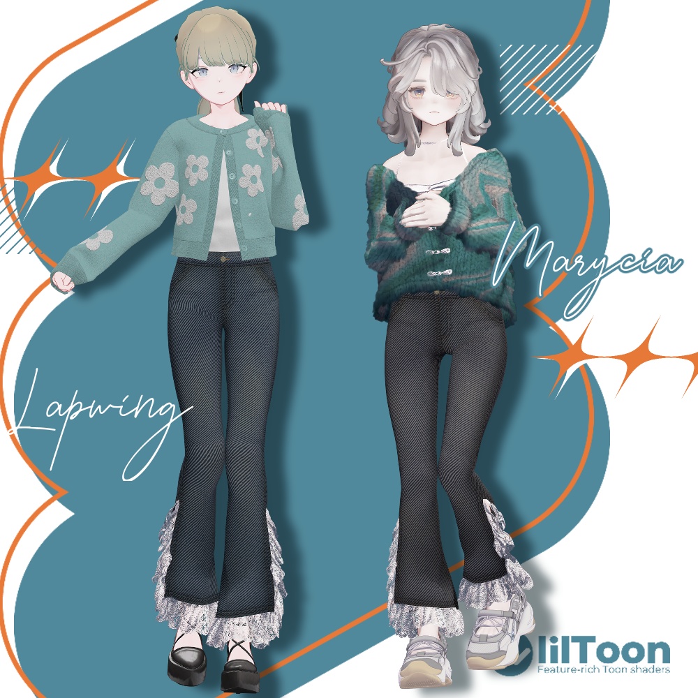 【VRC想定衣装】lace flare pants-レースフレアパンツ-【Lapwing】【Grus】【Marycia】【山羊のメア】